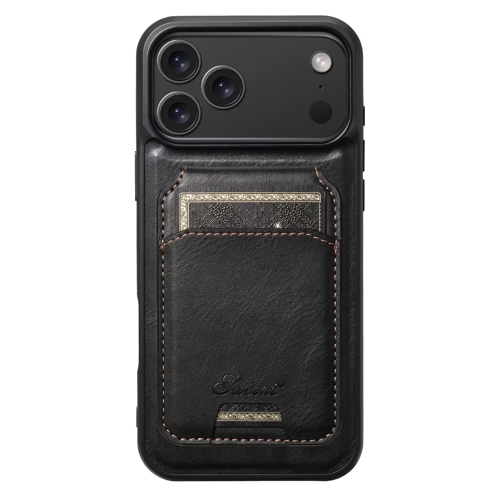 iPhone 18 Pro 2in1 Magnet-skal med Korthållare-Svart