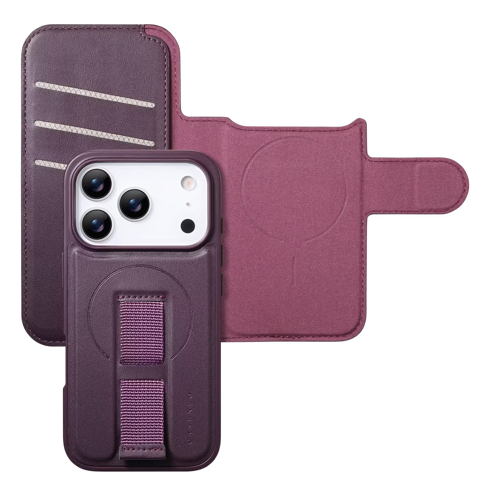 iPhone 18 Pro Plånbok med MagSafe-skal & fingerband Lila