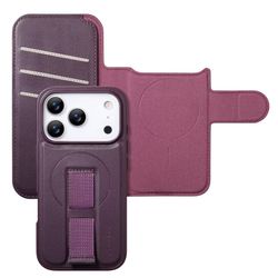 iPhone 18 Pro Max Plånbok med MagSafe-skal & fingerband Lila