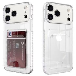 iPhone 18 Pro Max Stöttåligt Skal med Kortfack-Transparent