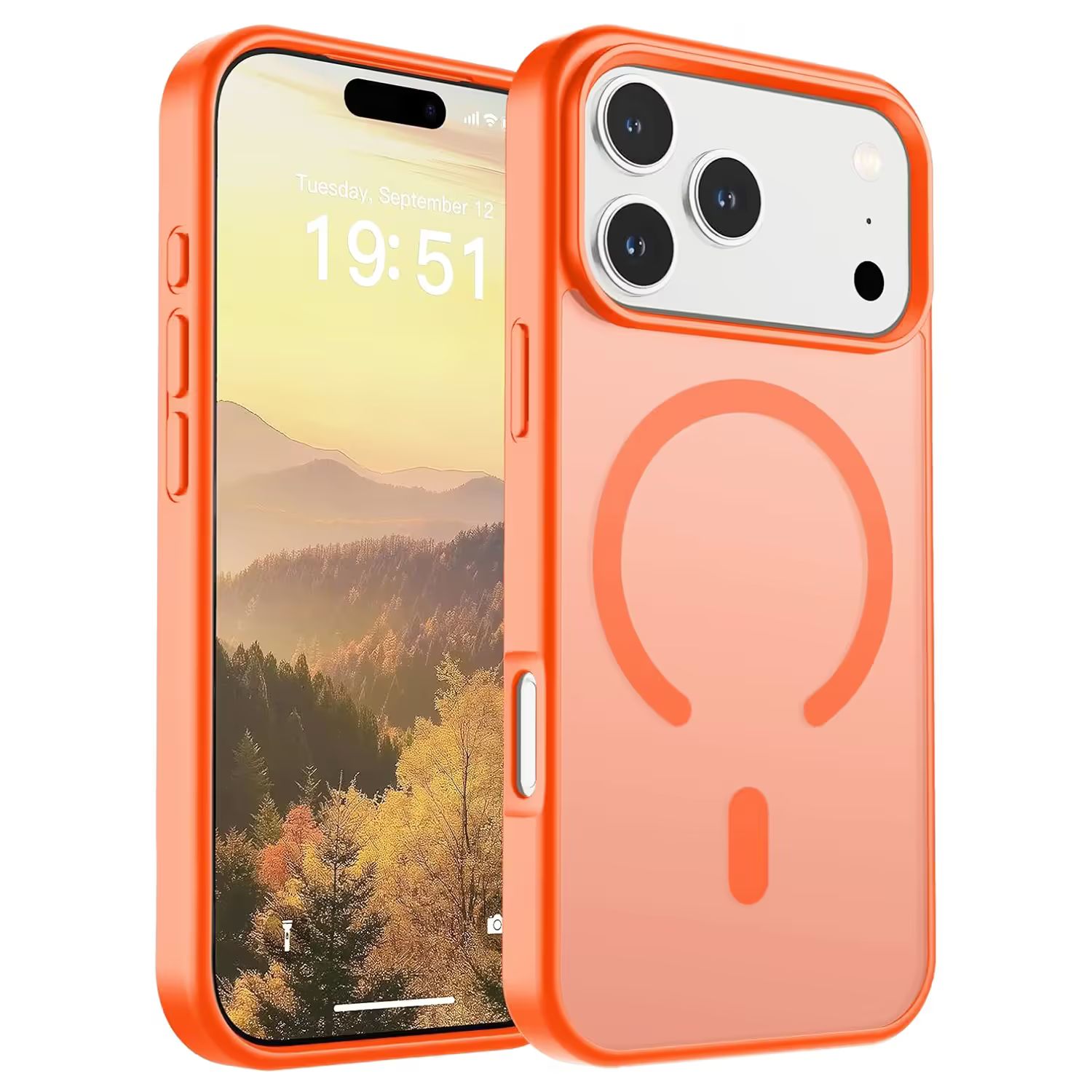 iPhone 18 Pro MagSafe Silikonskal–Orange