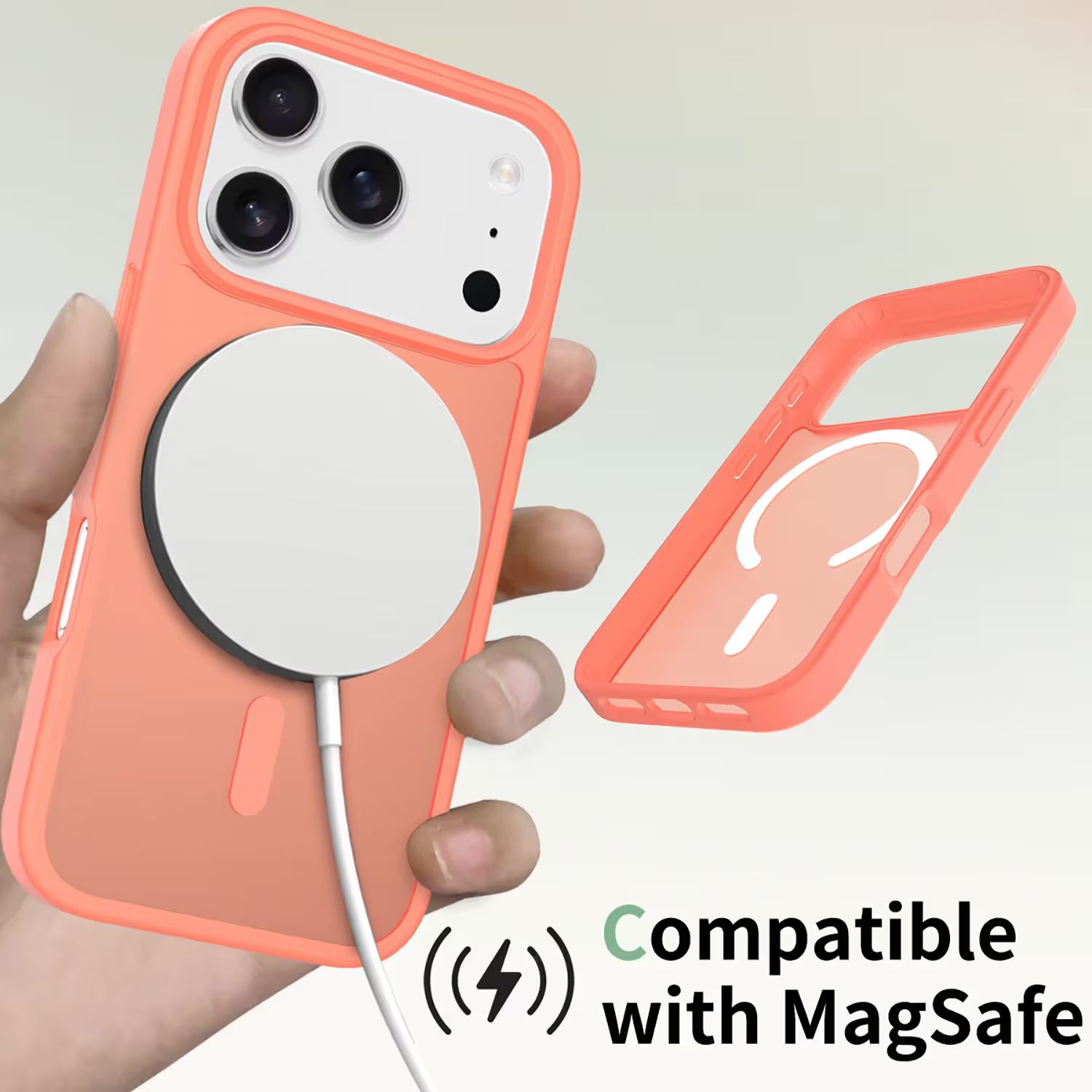iPhone 18 Pro MagSafe Silikonskal–Orange