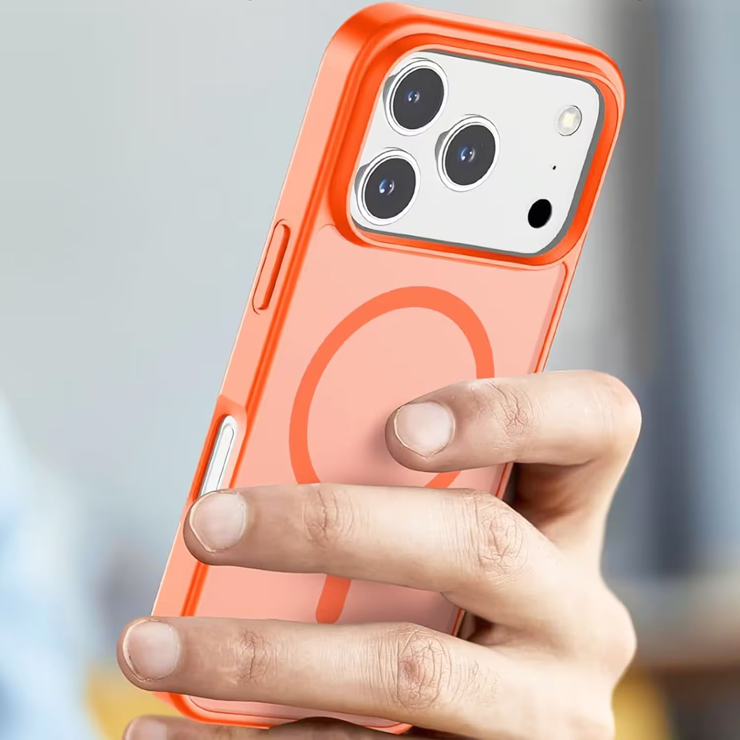 iPhone 18 Pro MagSafe Silikonskal–Orange