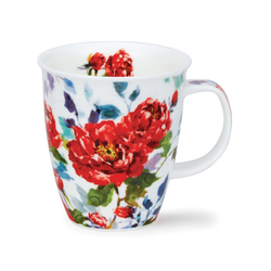 Mugg Benporslin Peonies Röd (Nevis) - Rymmer 4,8 dl