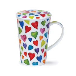 Mugg Benporslin med lock Warm Hearts (Shetland) - Rymmer 4,4 dl