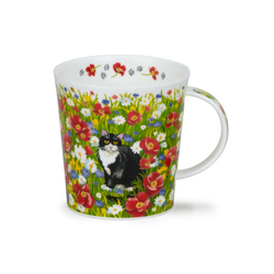 Mugg Benporslin Garden Cats Black & White (Lomond) - Rymmer 3,2 dl