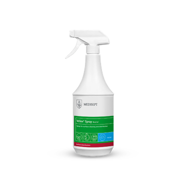 Velox® Spray - Nøytral overflate desinfisering, eliminerer blant annet Noro virus. Les mer