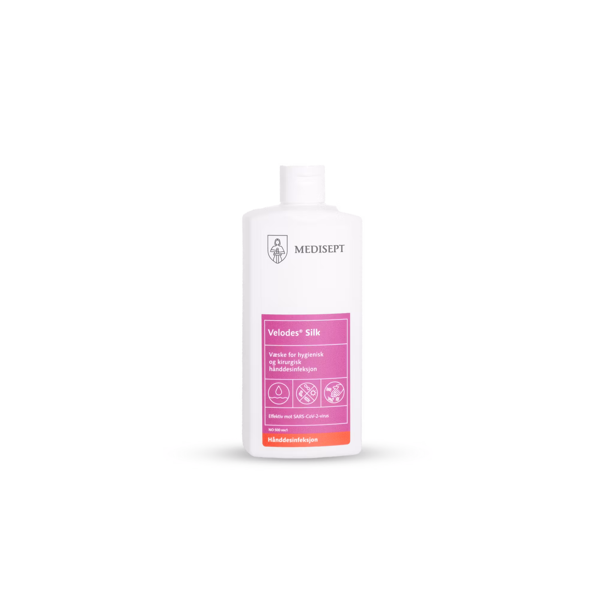 Velodes® Silk - Kirurgisk hånd & overflate desinfisering, eliminerer blant annet Noro virus, etterlater ikke klissete rester på huden, tørker ikke ut huden. Les mer