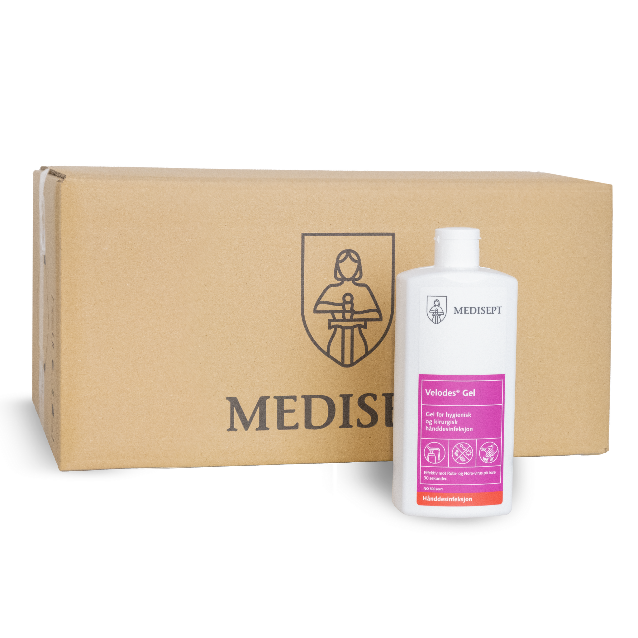 Velodes® Gel - Kirurgisk hånd desinfisering, eliminerer blant annet Noro virus,  etterlater ikke klissete rester på huden, tørker ikke ut huden. Les mer