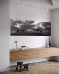 Grødalen Hallingskarvet panorama sort/hvitt