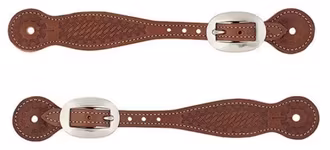 Basketweave Skirting Leather Spur Straps