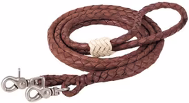 Round Braided Latigo Roper Rein