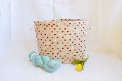 Små hjärtan med guldtråd - Drawstring Bucket