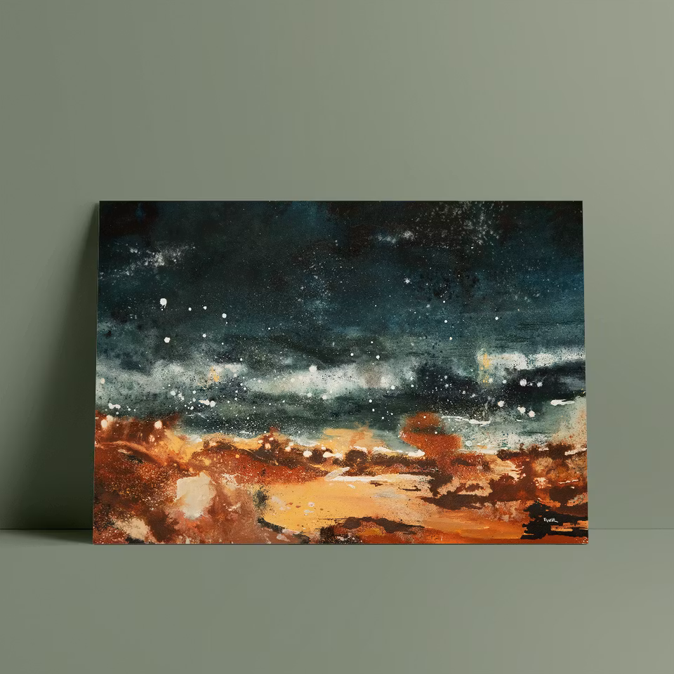 Print / poster med motivet Mjuk natt av Evelina Viola.