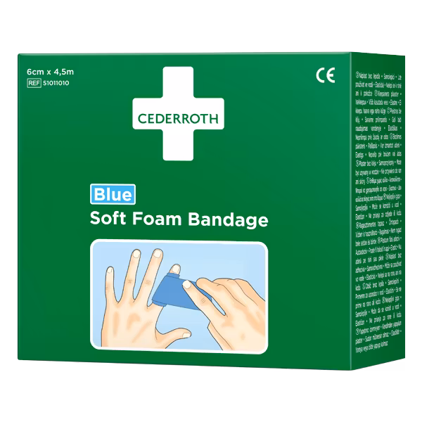 Cederroth Soft foam bandage blue 6 cm x 4,5 m