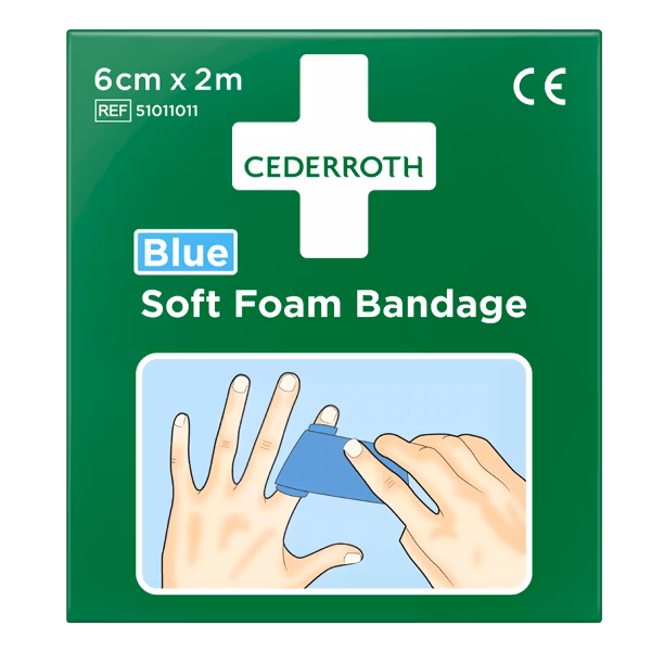 Cederroth Soft foam bandage blue 6 cm x 2 m