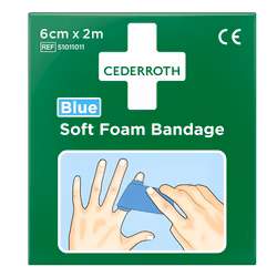 Cederroth Soft foam bandage blue 6 cm x 2 m