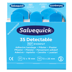 Plastplåster blue detectable, 35 st/refill , 6 refiller/ask