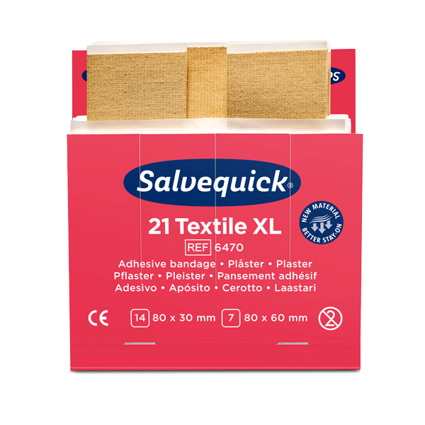 Textilplåster extra stora, 21 st/refill , 6 refiller/ask