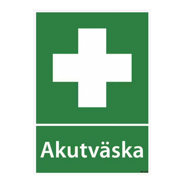 Skylt "Akutväska"