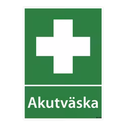 Skylt "Akutväska"