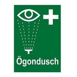 Skylt Ögondusch, i plast