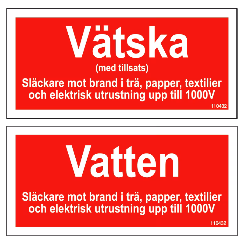 Tilläggsskylt Vatten/Vätska