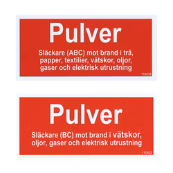 Tilläggsskylt Pulver BC / Pulver ABC