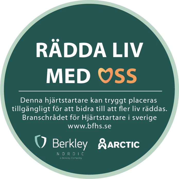 Hjärtstartarförsäkring – allrisk. 3-år ingår i köpet. Försäkringsbrev kommer skickas ut per post