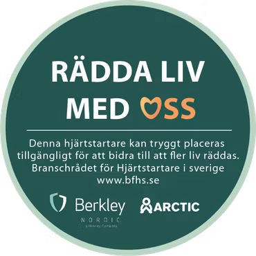 Hjärtstartarförsäkring – allrisk. 3-år ingår i köpet. Försäkringsbrev kommer skickas ut per post