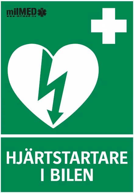 Dekal - Hjärtstartare i bilen