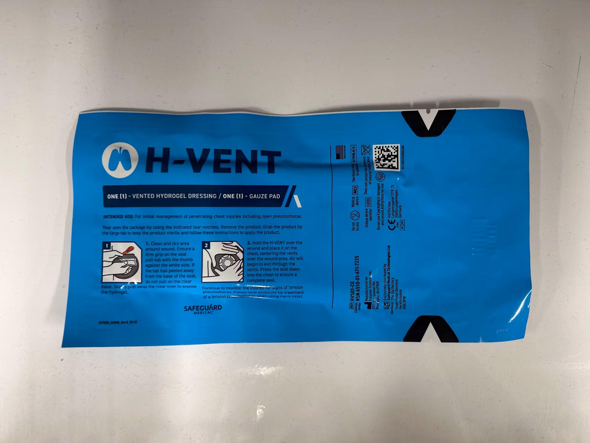 Hyvent vented chest seal, single pack
