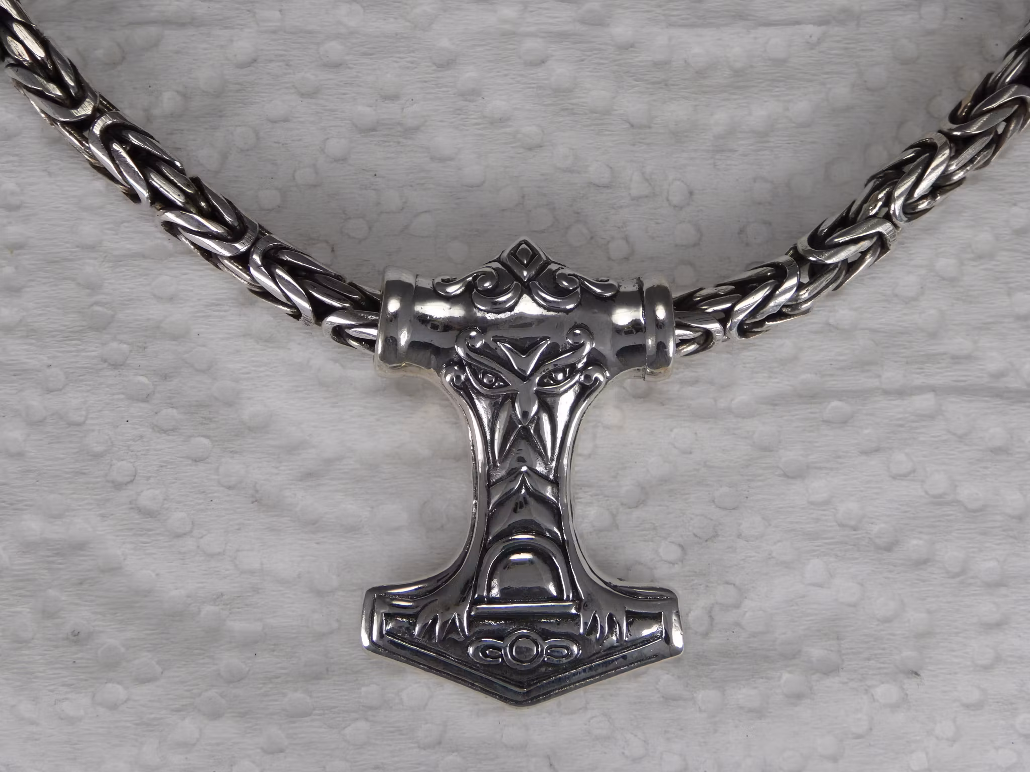 Kejsarlänk 4.5x4.5 mm. Tors Hammare set. Handsmide. 92,5 Sterling silver.