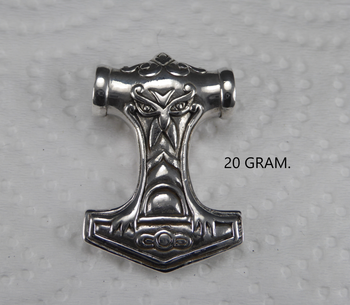 Tors Hammare 2. Ca: 20 gram. 92,5 Sterling silver.