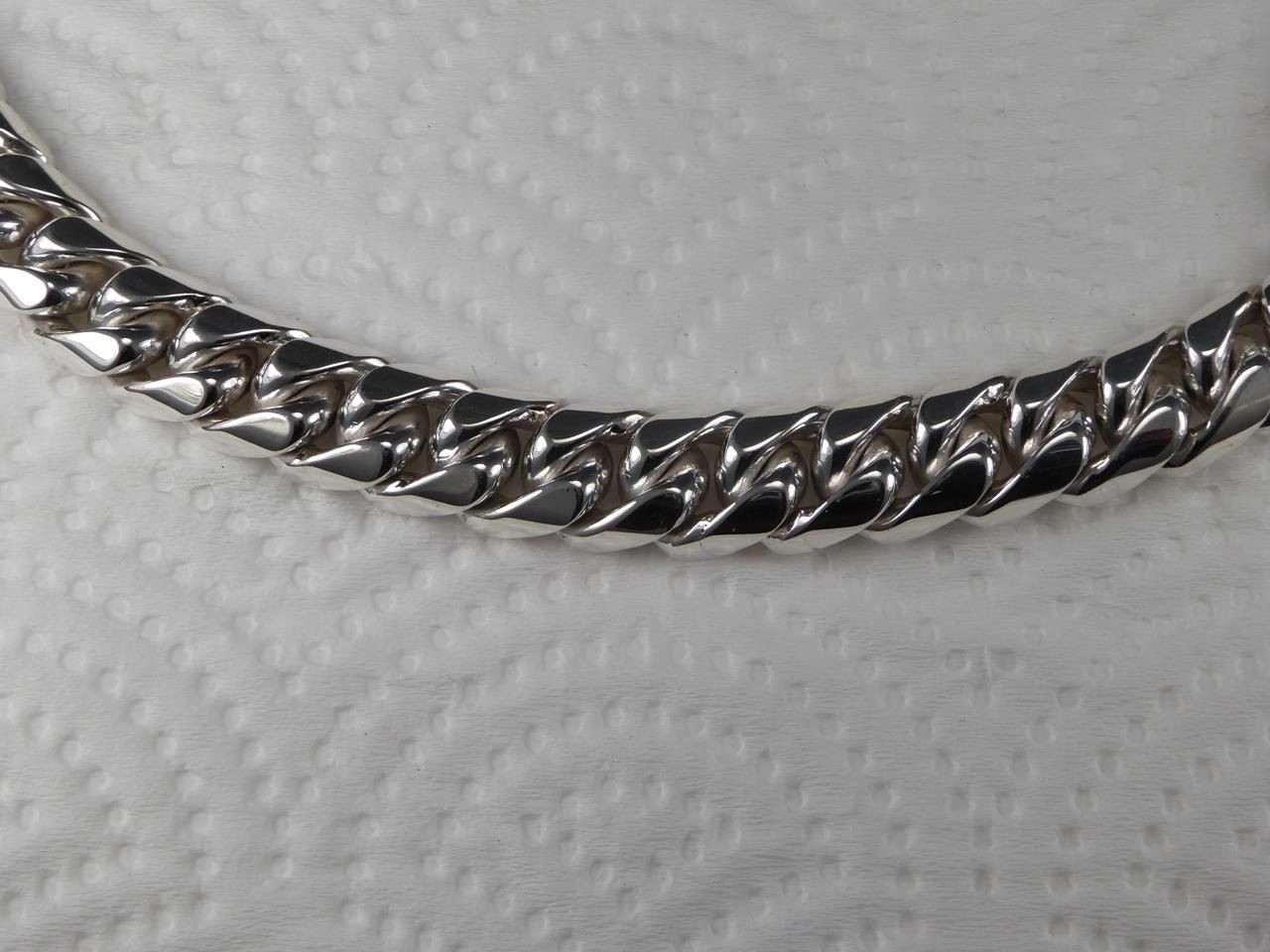 Rundad Pansarlänk 12 mm. 100% solid 92,5 Sterling Silver. Handsmide.