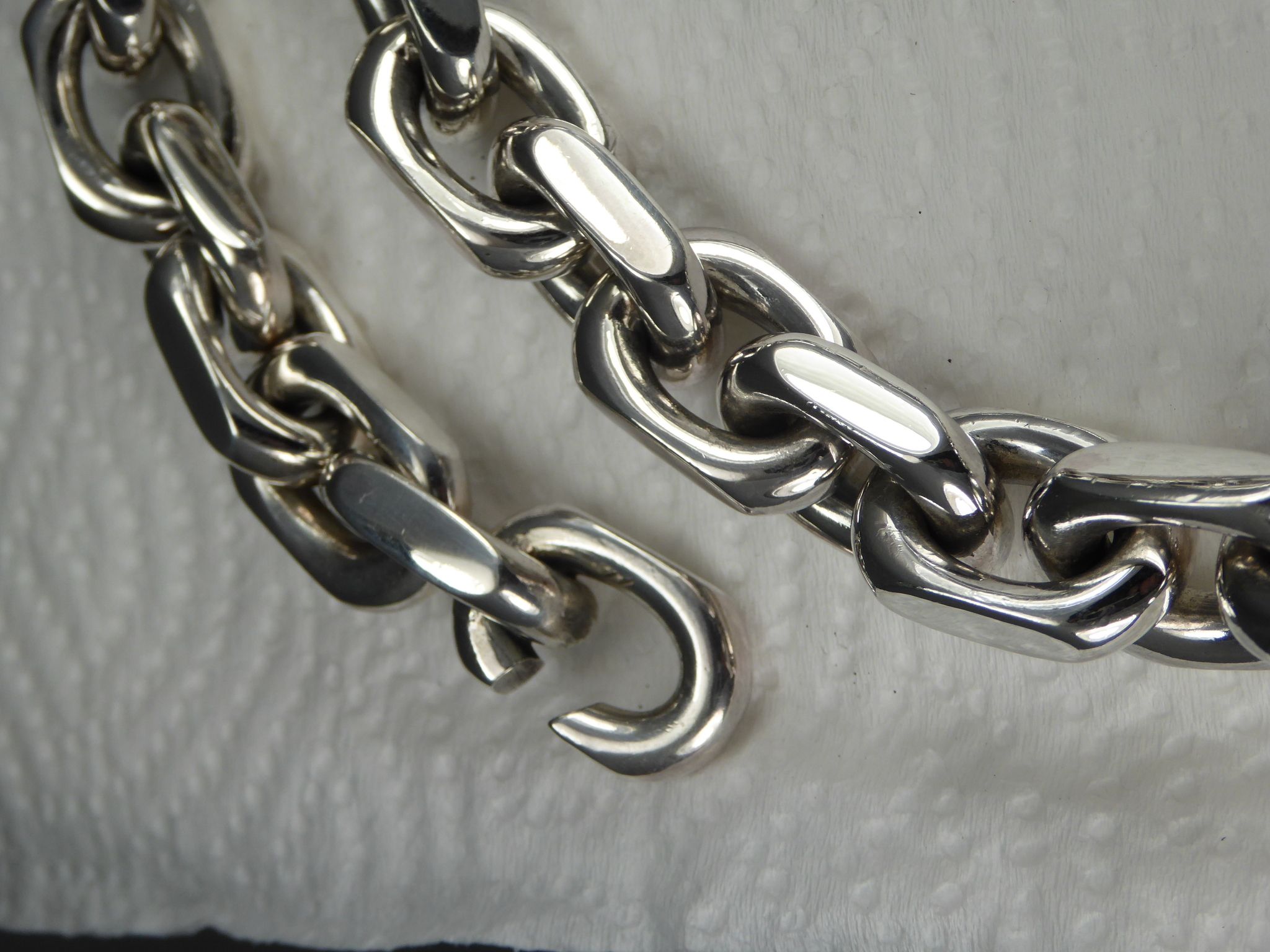 Ankarlänk 15 mm. 100% solid 92,5 Sterling Silver. Handsmide.