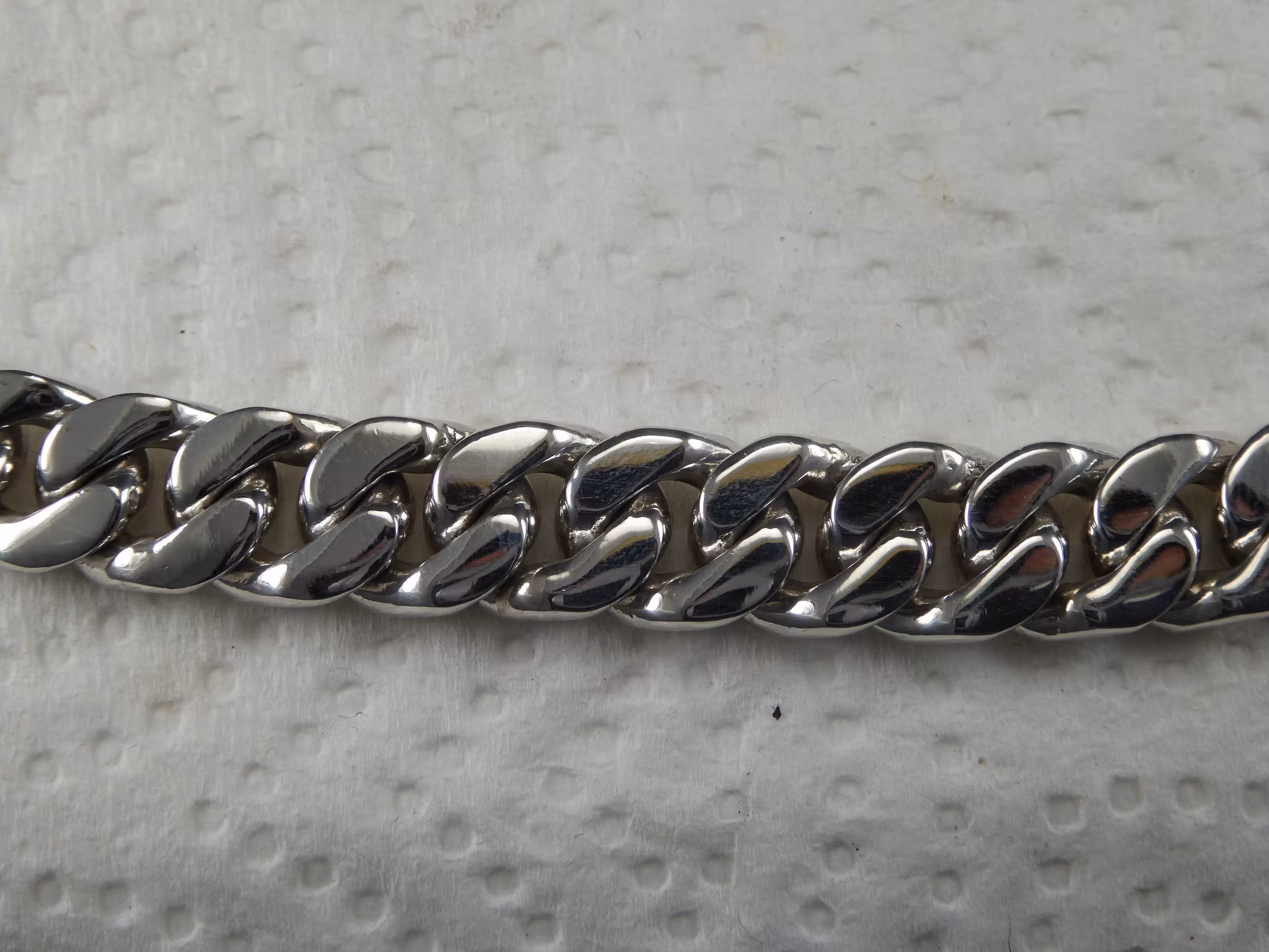 Pansarlänk 10 mm.100% solid 92,5 Sterling Silver. Handsmide.
