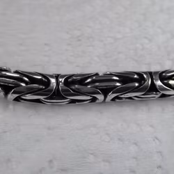 Kejsarlänk 6x6 mm. 92,5 Sterling Silver. Handsmide.