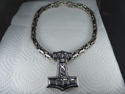 Kejsarlänk 10 mm, med Tors Hammare. Set. Handsmide. 92,5 Sterling silver.