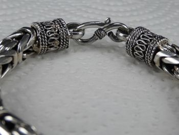 Kejsarlänk 8x8 mm. 92,5 Sterling Silver. Handsmide.