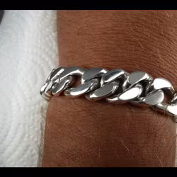 Figarolänk armband 15 mm i 100% solid Sterling Silver. Handsmide.