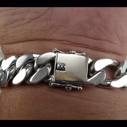 Figarolänk armband 15 mm i 100% solid Sterling Silver. Handsmide.