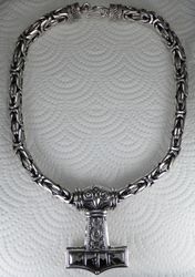 Kejsarlänk 10 mm, med Tors Hammare. Set. Handsmide. 92,5 Sterling silver.