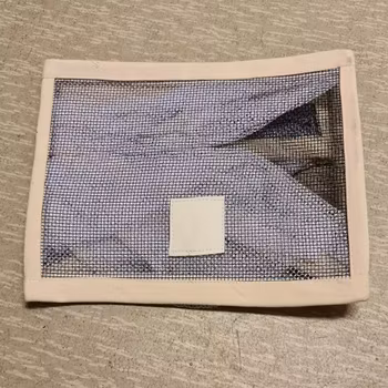 Slöja fyrkantig, vit och svart