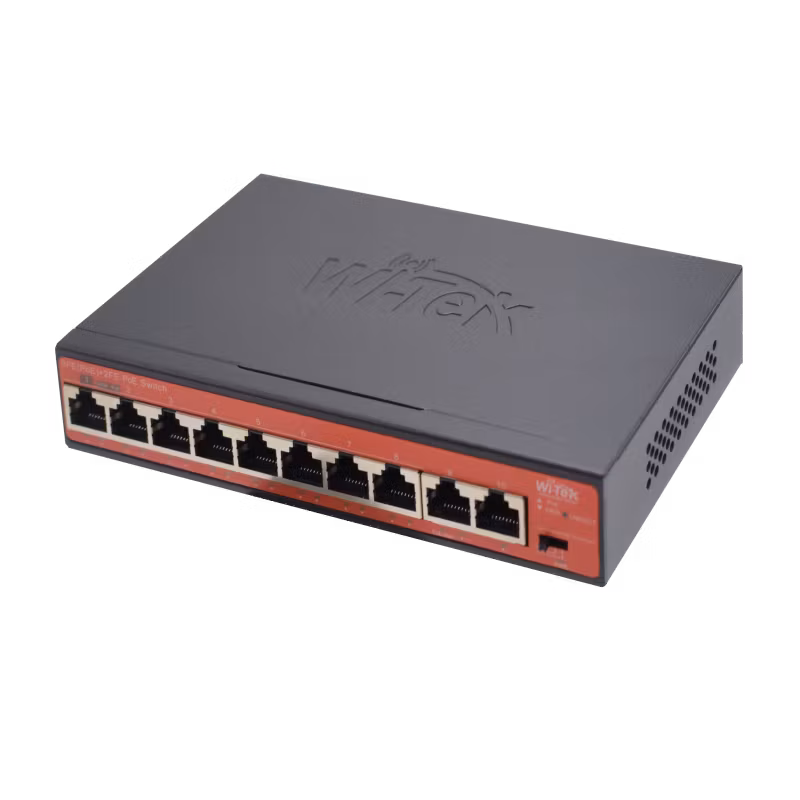 DEMO - Wi-Tek 120W PoE switch for overvåkningskamera, 8 kanaler