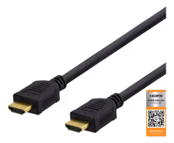 Deltaco High-Speed Premium HDMI cable, 0,5 m, Ethernet, 4K UHD, black