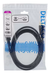Deltaco DisplayPort cable, 1 m, 4K UHD, DP 1.2, black
