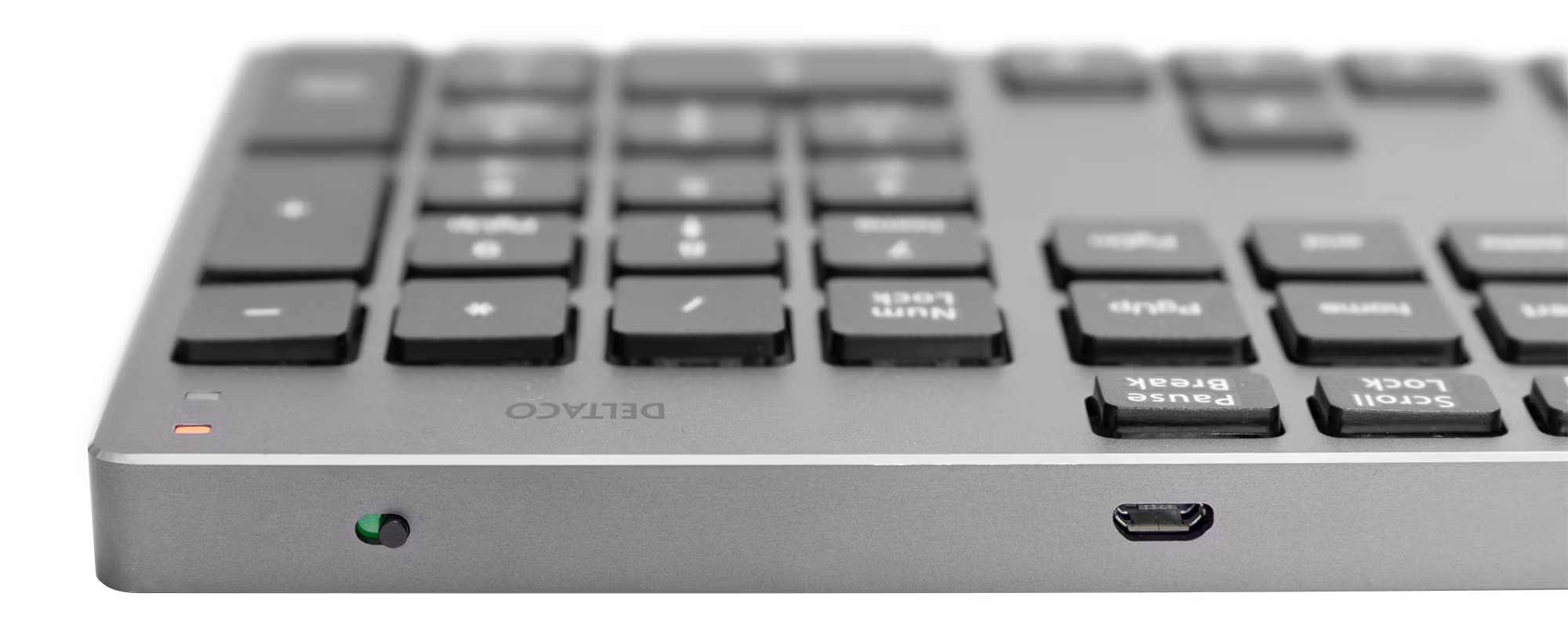 Deltaco Trådløst tastatur og mus, USB mottaker, innebygget batteri, batteri indikator, nordisk layout, mørk grå