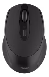 Deltaco Trådløs stille optisk mus, 1600 DPI, USB mottaker, 4 knapper, mørk grå