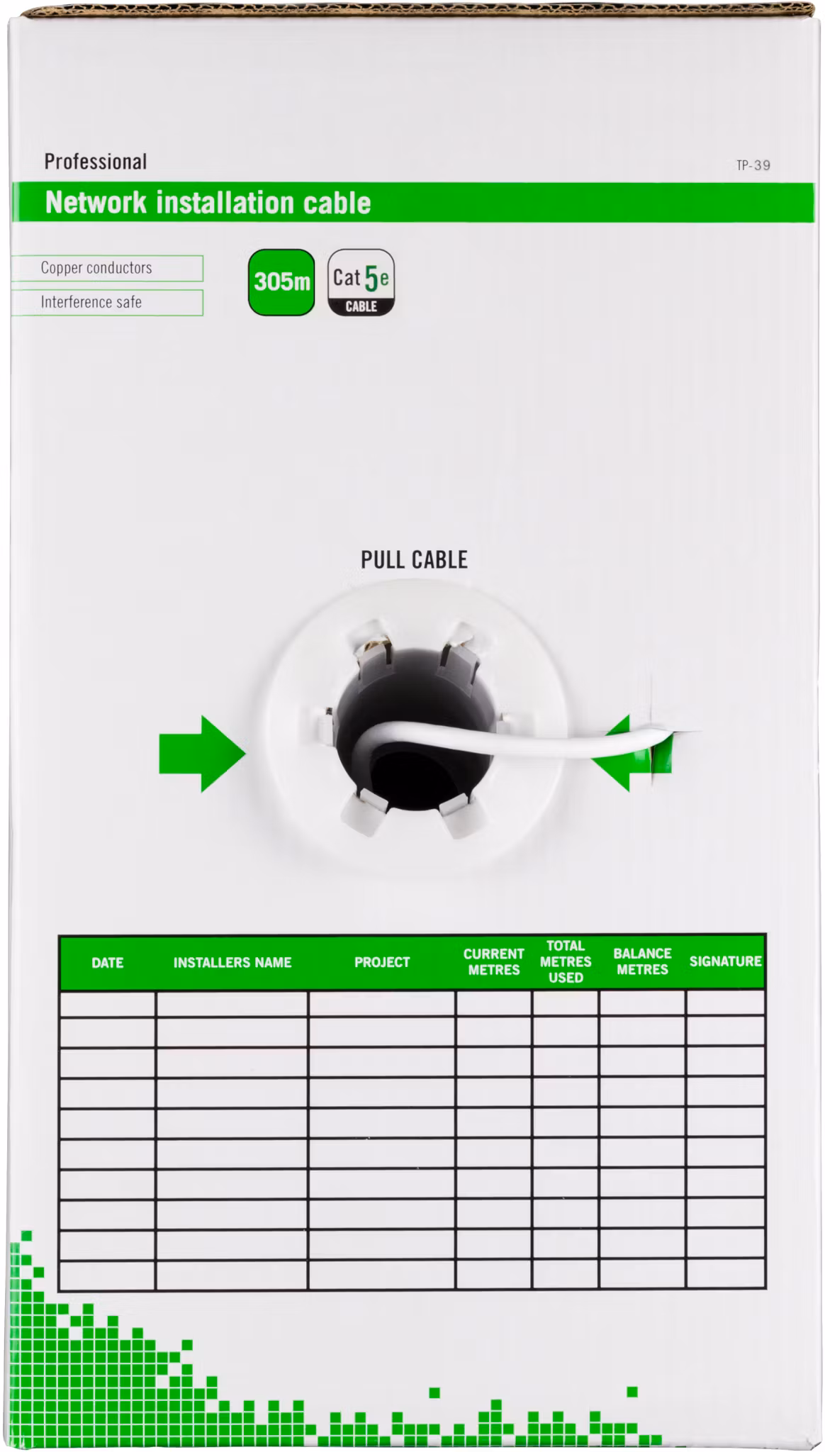 Deltaco UTP installasjonskabel Cat5e 305m boks, 100MHz, Delta-sertifisert, hvit